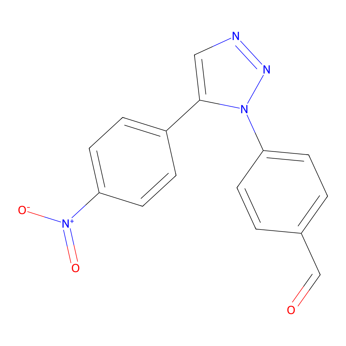 4-(5-{4-nitrophenyl}-1H-1,2,3-triazol-1-yl)benzaldehyde molecular structure, CAS 324036-62-6