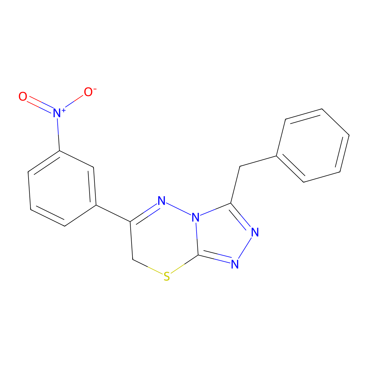 3-benzyl-6-(3-nitrophenyl)-7H-[1,2,4]triazolo[3,4-b][1,3,4]thiadiazine molecular structure, CAS 324039-80-7