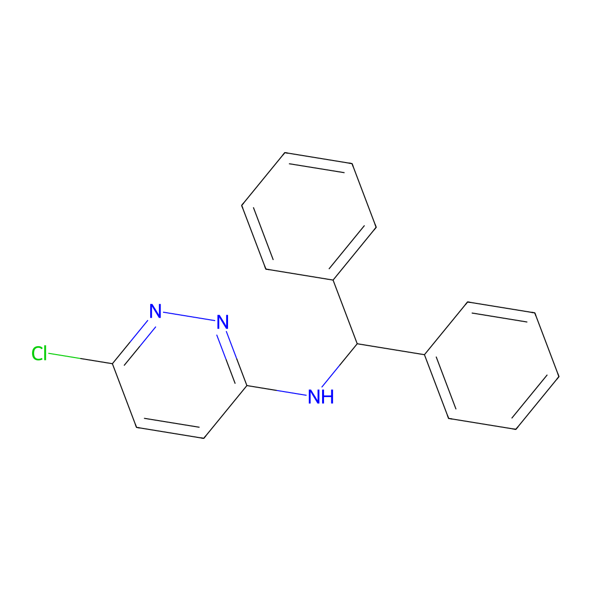 6-chloro-N-(diphenylmethyl)pyridazin-3-amine molecular structure, CAS 324042-01-5
