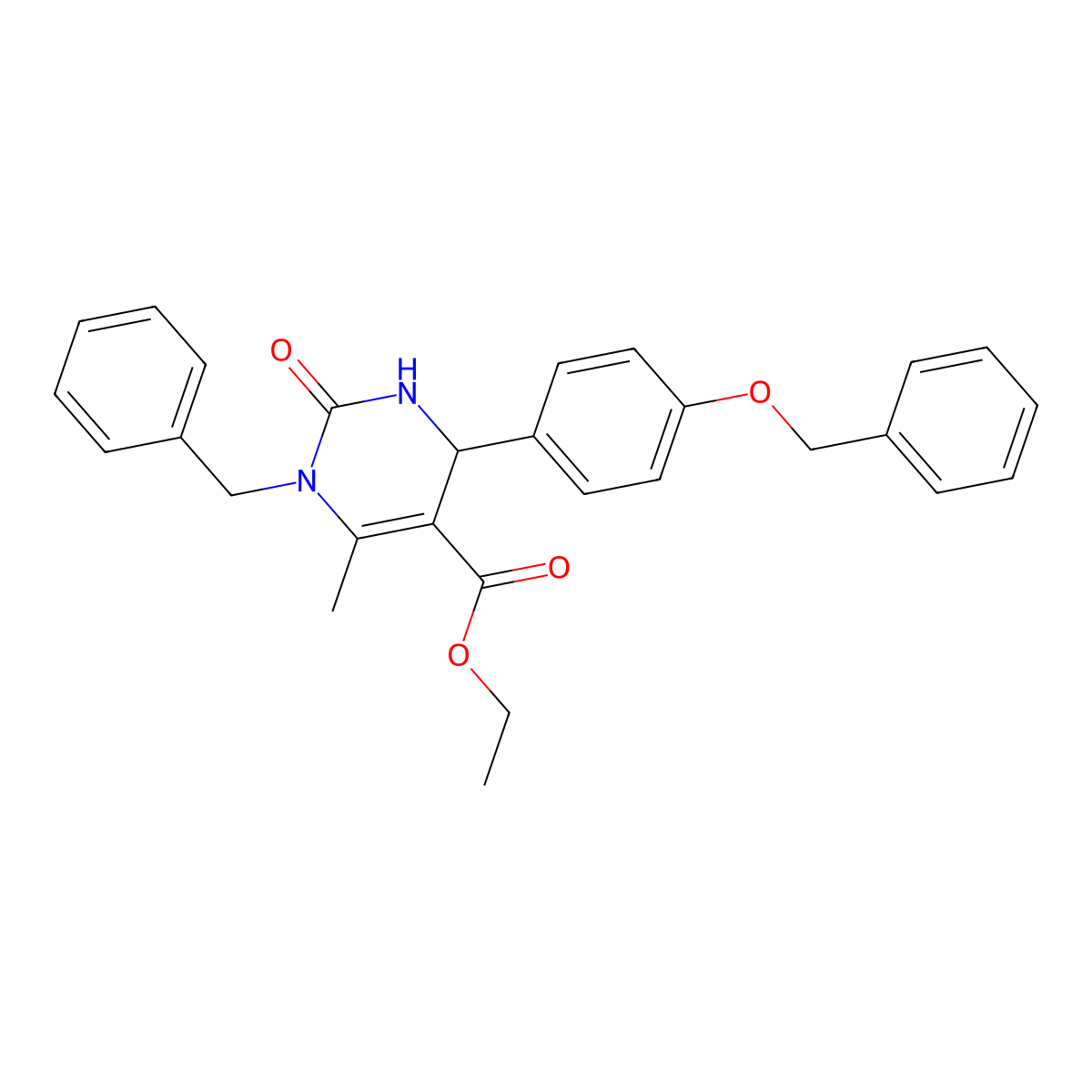 Ethyl 1-benzyl-4-(4-(benzyloxy)phenyl)-6-methyl-2-oxo-1,2,3,4-tetrahydropyrimidine-5-carboxylate molecular structure, CAS 324043-00-7
