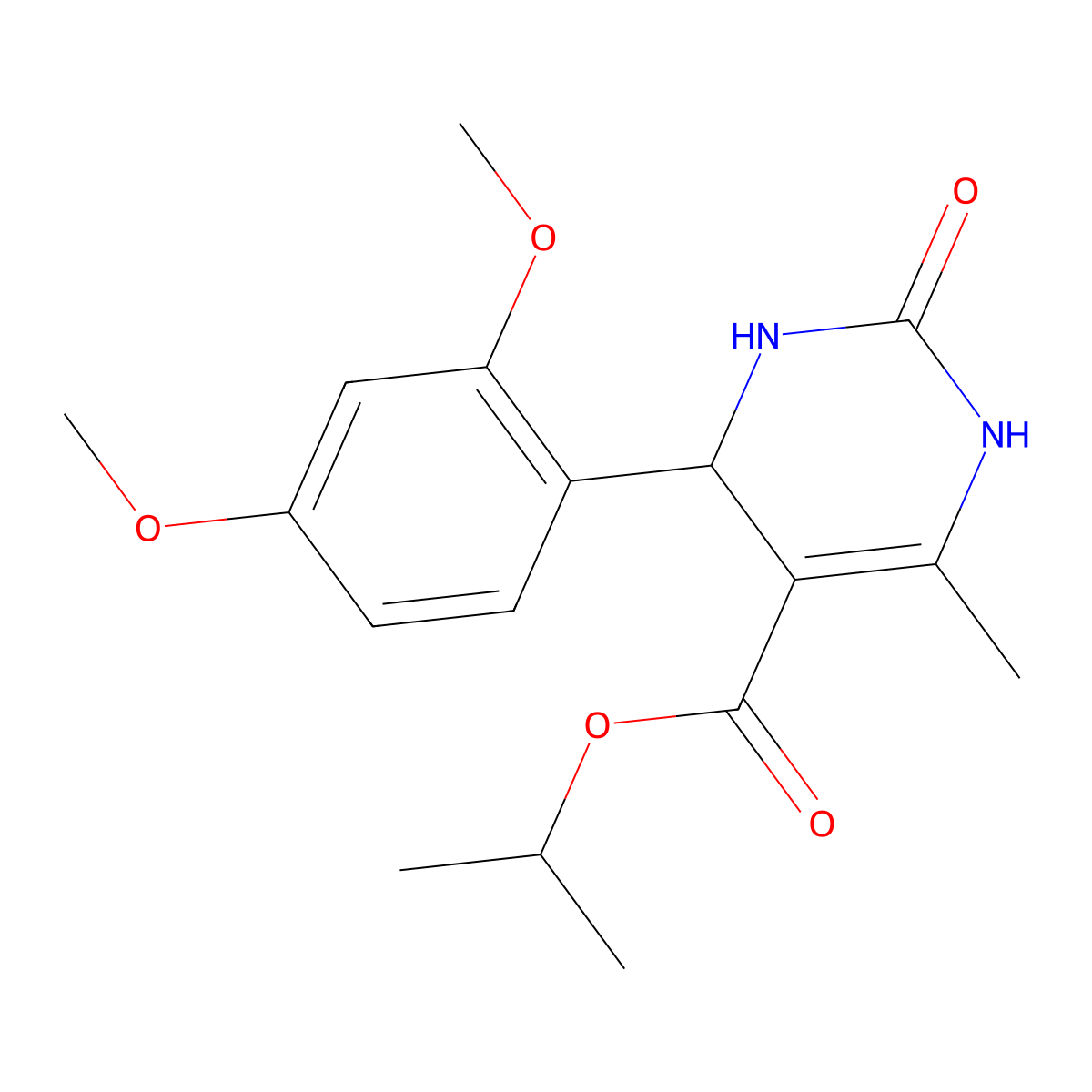 Propan-2-yl 4-(2,4-dimethoxyphenyl)-6-methyl-2-oxo-1,2,3,4-tetrahydropyrimidine-5-carboxylate molecular structure, CAS 324043-13-2