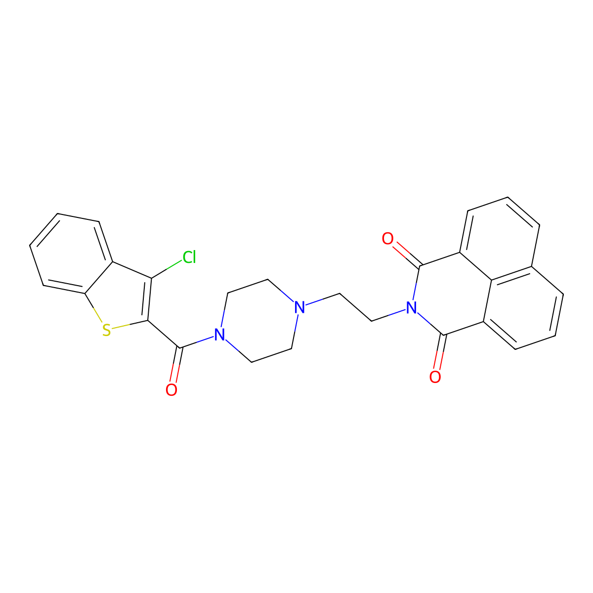 2-[2-[4-(3-Chloro-1-benzothiophene-2-carbonyl)piperazin-1-yl]ethyl]benzo[de]isoquinoline-1,3-dione molecular structure, CAS 324044-67-9