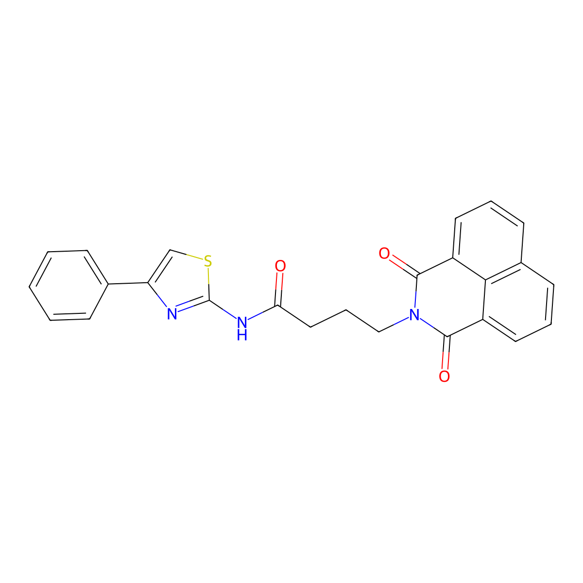4-(1,3-dioxo-1H-benzo[de]isoquinolin-2(3H)-yl)-N-(4-phenyl-1,3-thiazol-2-yl)butanamide molecular structure, CAS 324044-73-7