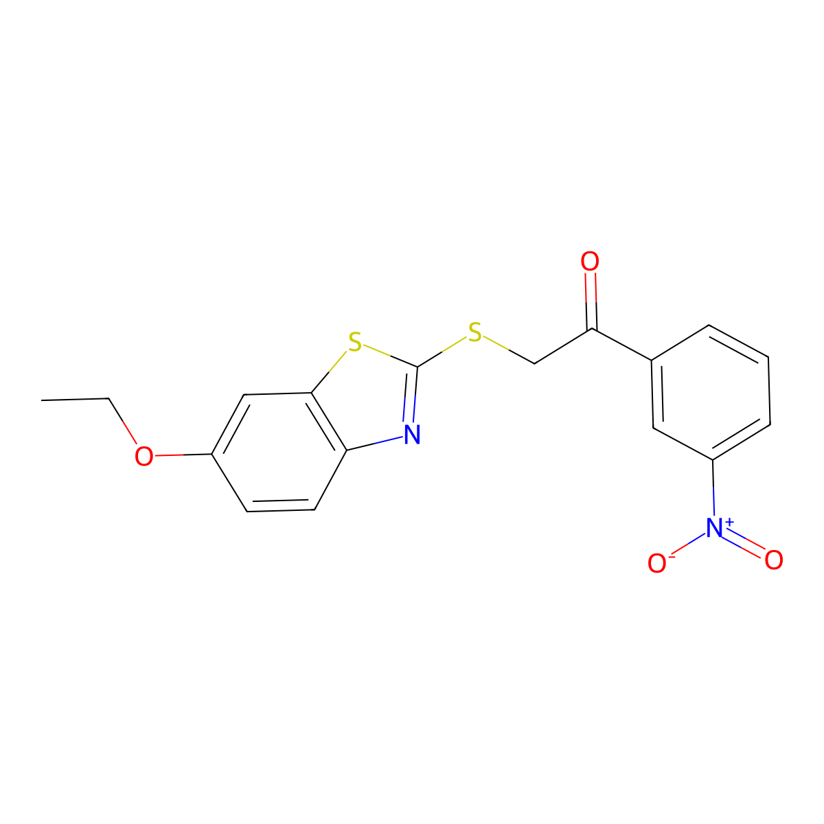 2-[(6-Ethoxy-1,3-benzothiazol-2-yl)sulfanyl]-1-(3-nitrophenyl)ethanone molecular structure, CAS 324044-76-0