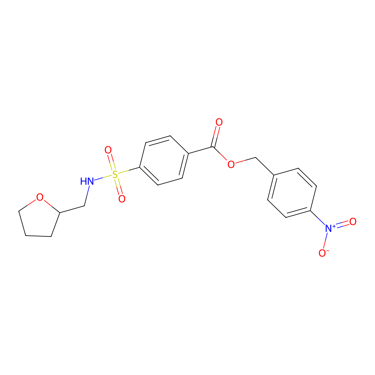 (4-Nitrophenyl)methyl 4-(oxolan-2-ylmethylsulfamoyl)benzoate molecular structure, CAS 324044-78-2