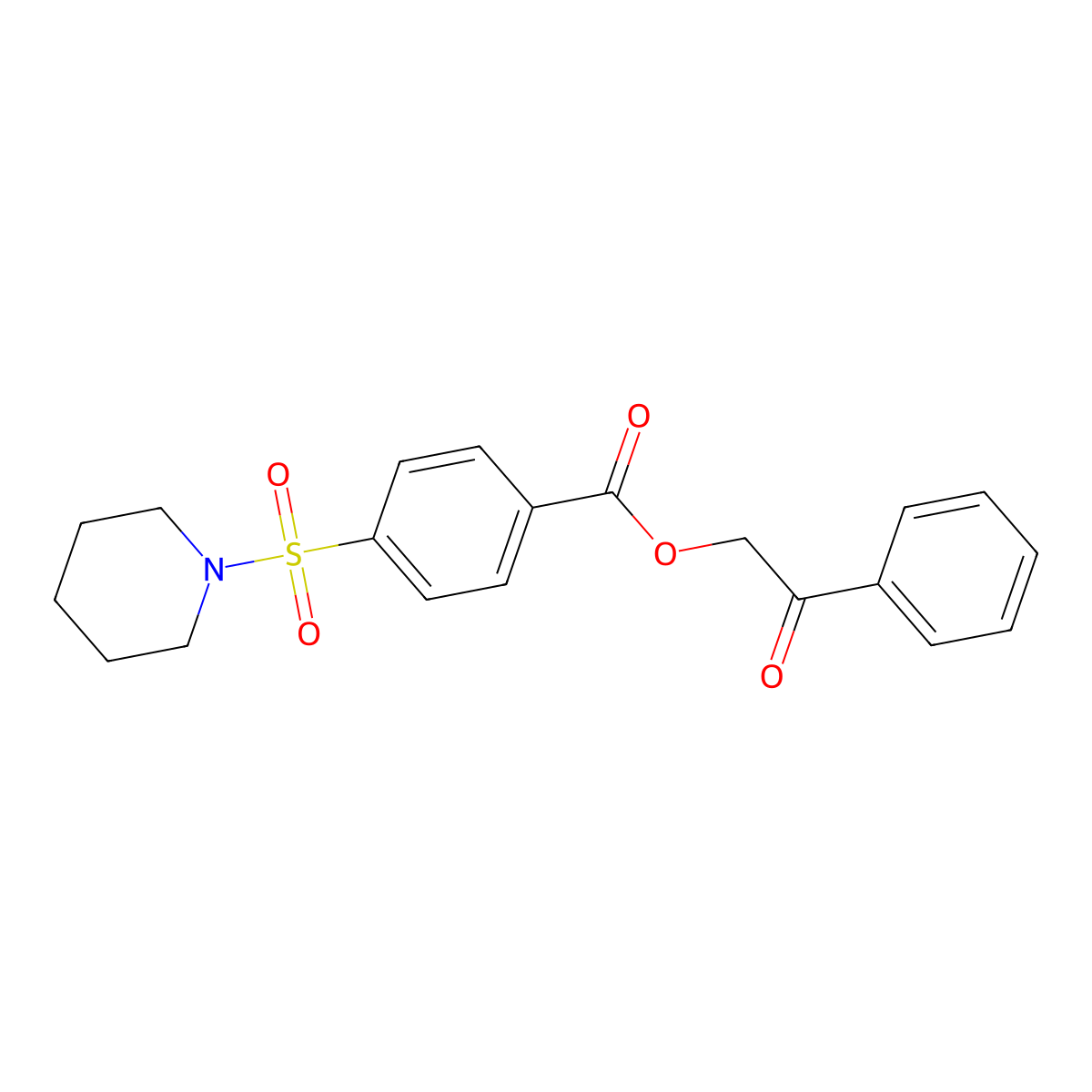 2-Oxo-2-phenylethyl 4-(piperidin-1-ylsulfonyl)benzoate molecular structure, CAS 324044-87-3