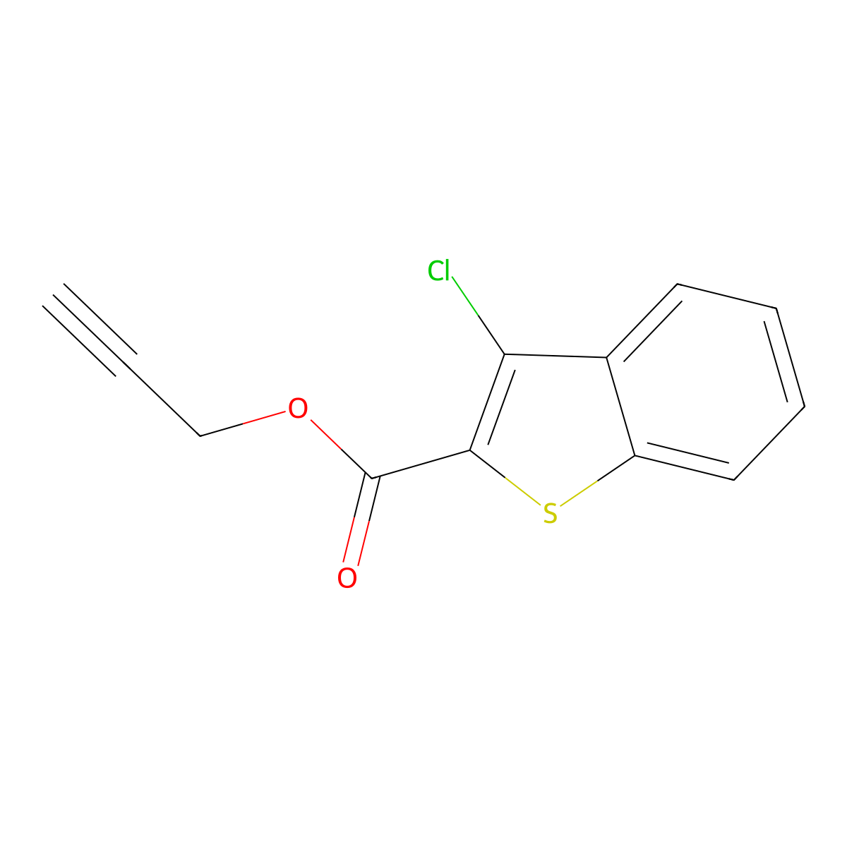 Prop-2-ynyl 3-chloro-1-benzothiophene-2-carboxylate molecular structure, CAS 324044-88-4
