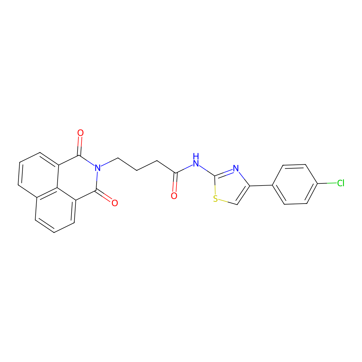 N-[4-(4-chlorophenyl)-1,3-thiazol-2-yl]-4-(1,3-dioxo-1H-benzo[de]isoquinolin-2(3H)-yl)butanamide molecular structure, CAS 324044-94-2
