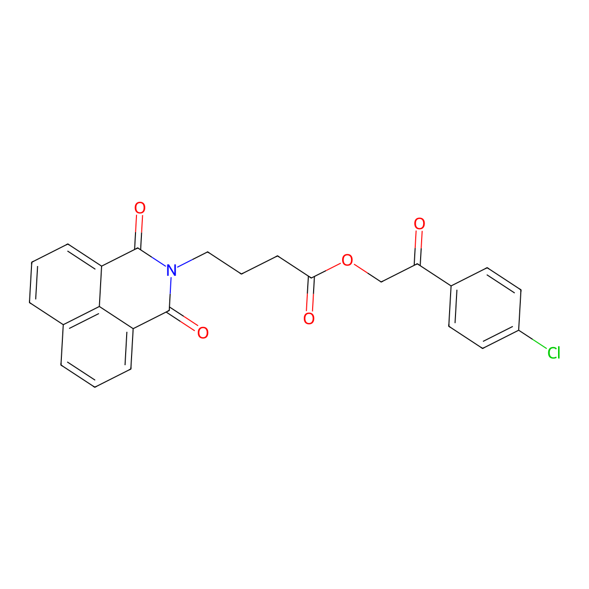 2-(4-chlorophenyl)-2-oxoethyl 4-(1,3-dioxo-1H-benzo[de]isoquinolin-2(3H)-yl)butanoate molecular structure, CAS 324044-95-3