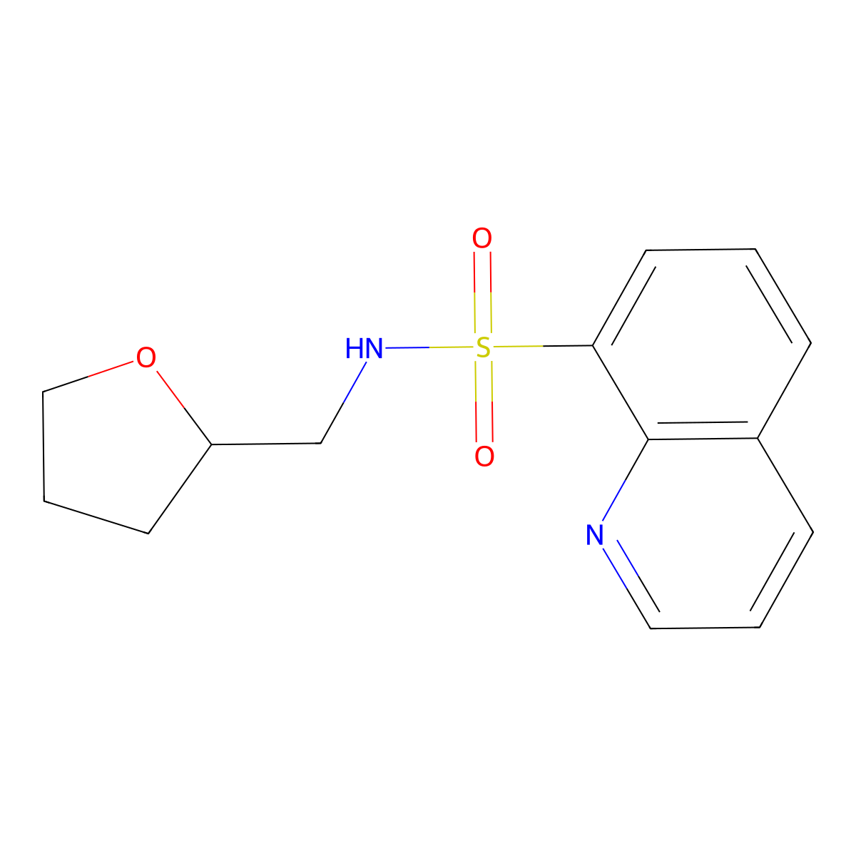 N-(tetrahydrofuran-2-ylmethyl)quinoline-8-sulfonamide molecular structure, CAS 324045-07-0