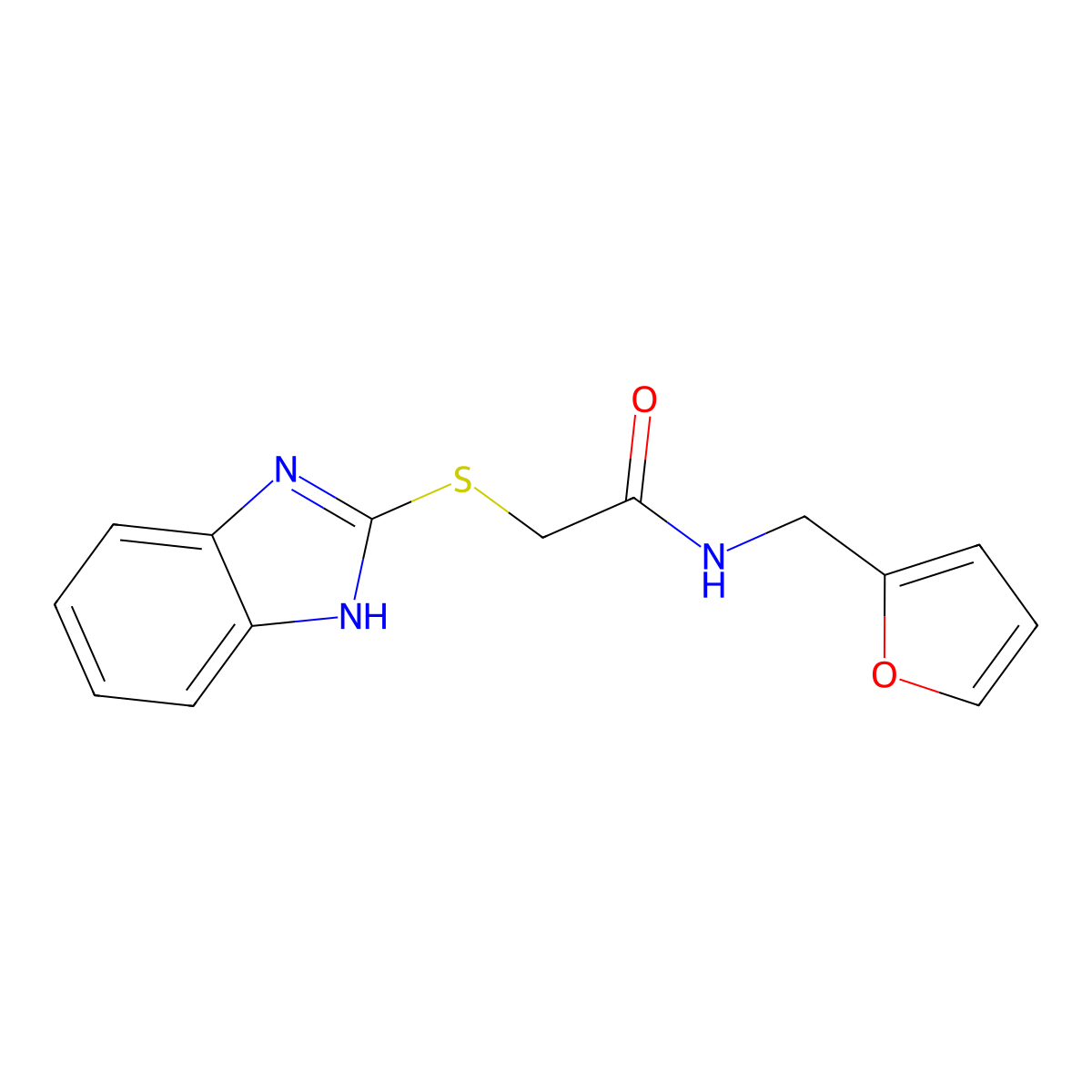 2-(1H-benzimidazol-2-ylsulfanyl)-N-(furan-2-ylmethyl)acetamide molecular structure, CAS 324046-37-9