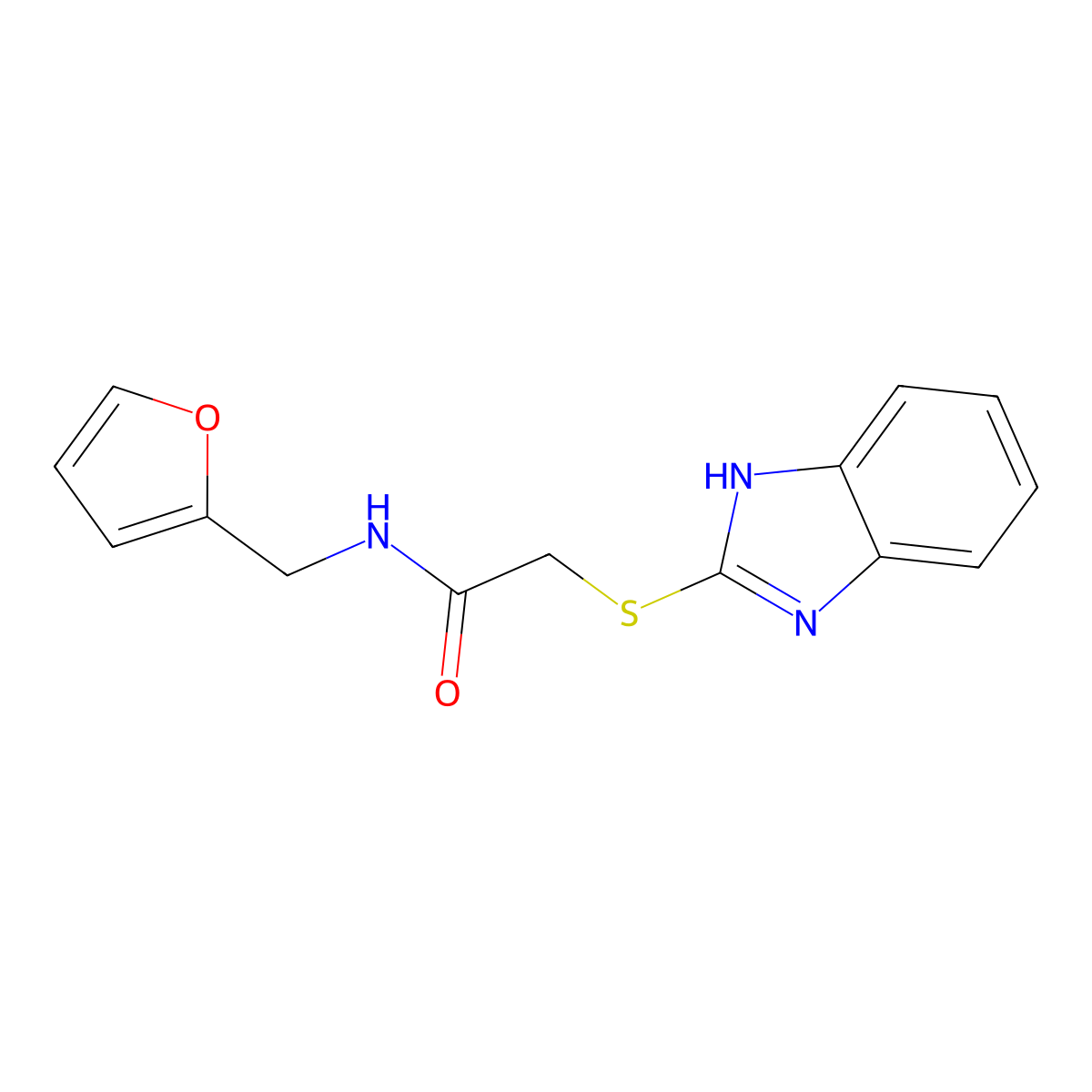 2-(1H-benzimidazol-2-ylsulfanyl)-N-(furan-2-ylmethyl)acetamide molecular structure, CAS 324046-37-9