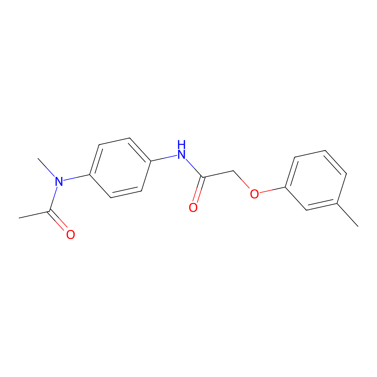 N-{4-[acetyl(methyl)amino]phenyl}-2-(3-methylphenoxy)acetamide molecular structure, CAS 324046-64-2