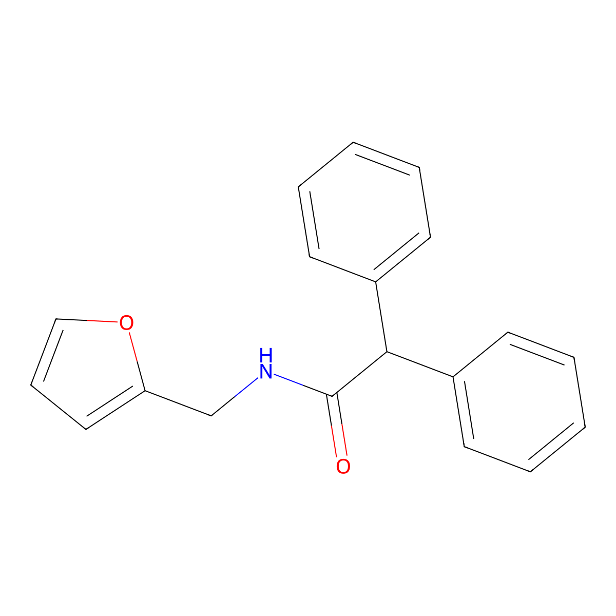 N-(furan-2-ylmethyl)-2,2-diphenylacetamide molecular structure, CAS 324046-75-5
