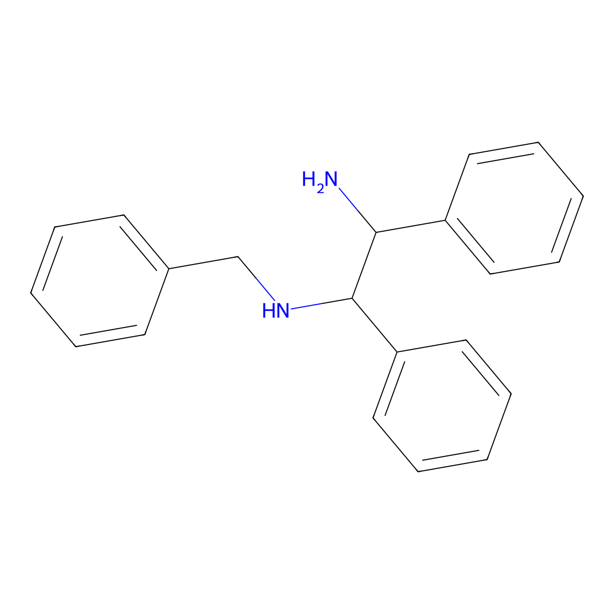 (1R,2R)-N1-Benzyl-1,2-diphenylethane-1,2-diamine molecular structure, CAS 324047-70-3
