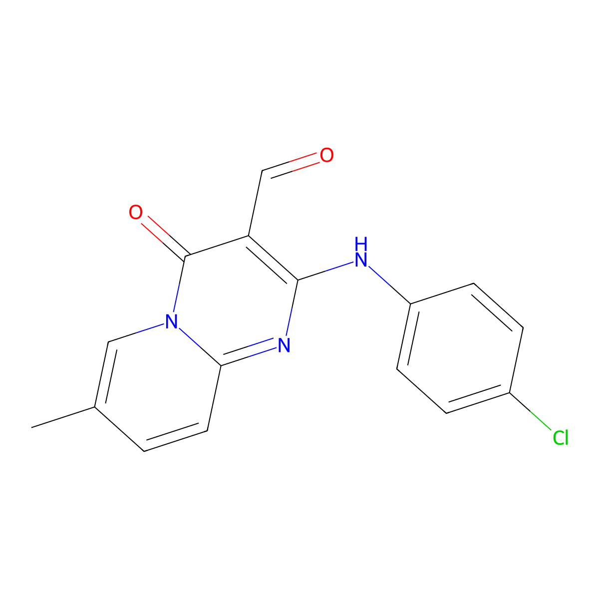 2-[(4-chlorophenyl)amino]-7-methyl-4-oxo-4H-pyrido[1,2-a]pyrimidine-3-carbaldehyde molecular structure, CAS 324049-94-7