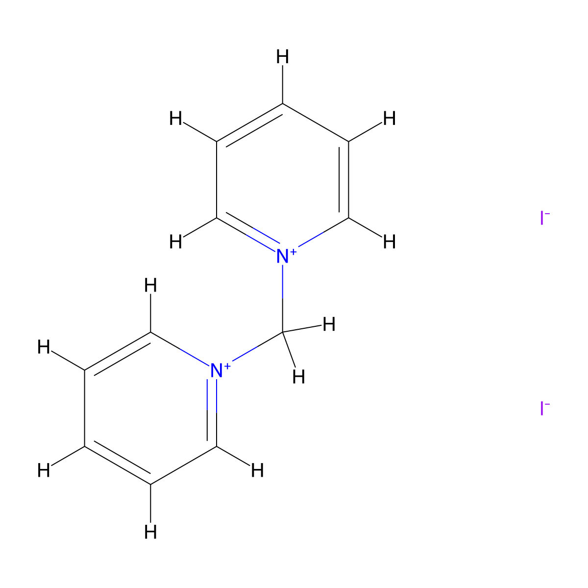 1,1'-Methylenedi(pyridin-1-ium) diiodide molecular structure, CAS 32405-50-8