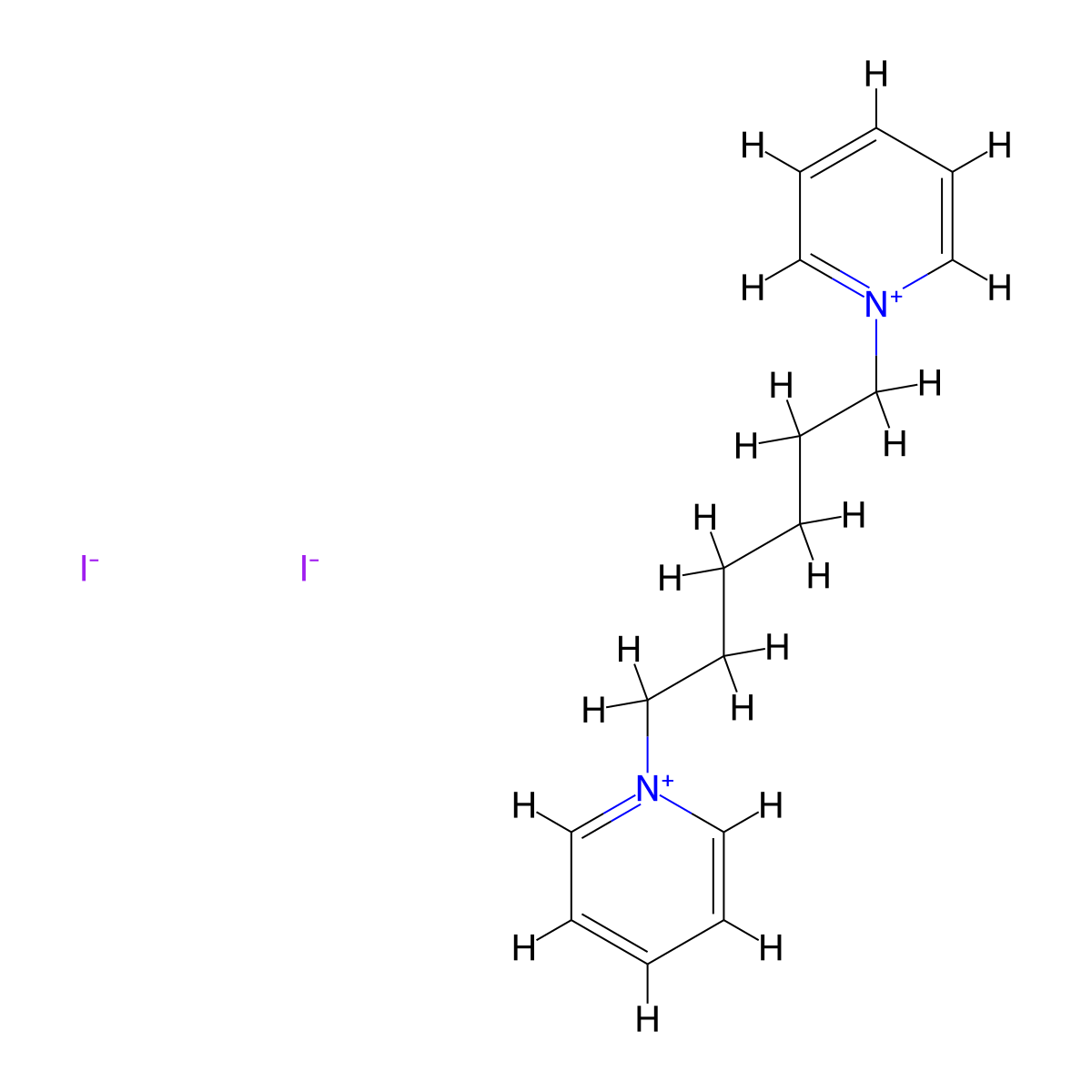 1-(6-(1-Pyridiniumyl)hexyl)pyridinium diiodide molecular structure, CAS 32405-51-9