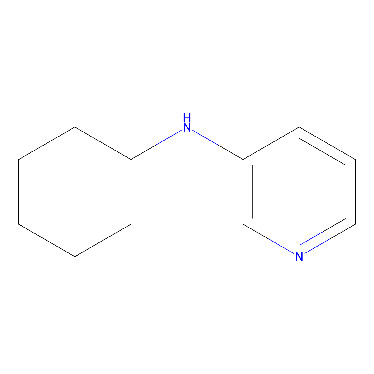 N-cyclohexylpyridin-3-amine molecular structure, CAS 32405-79-1