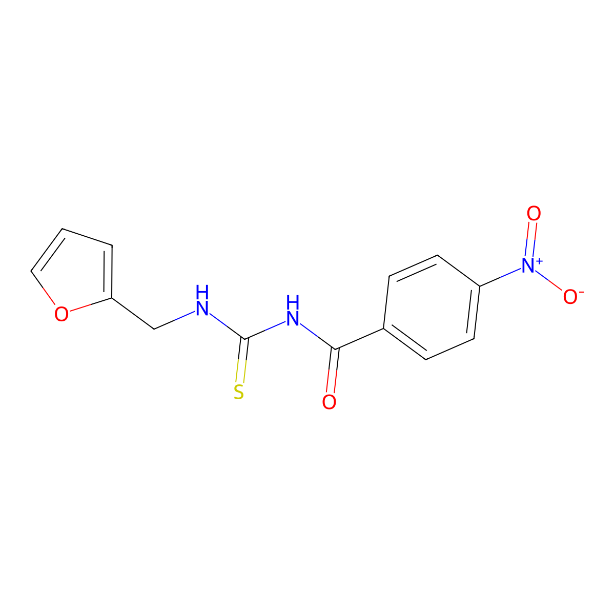 N-(furan-2-ylmethylcarbamothioyl)-4-nitrobenzamide molecular structure, CAS 324050-18-2