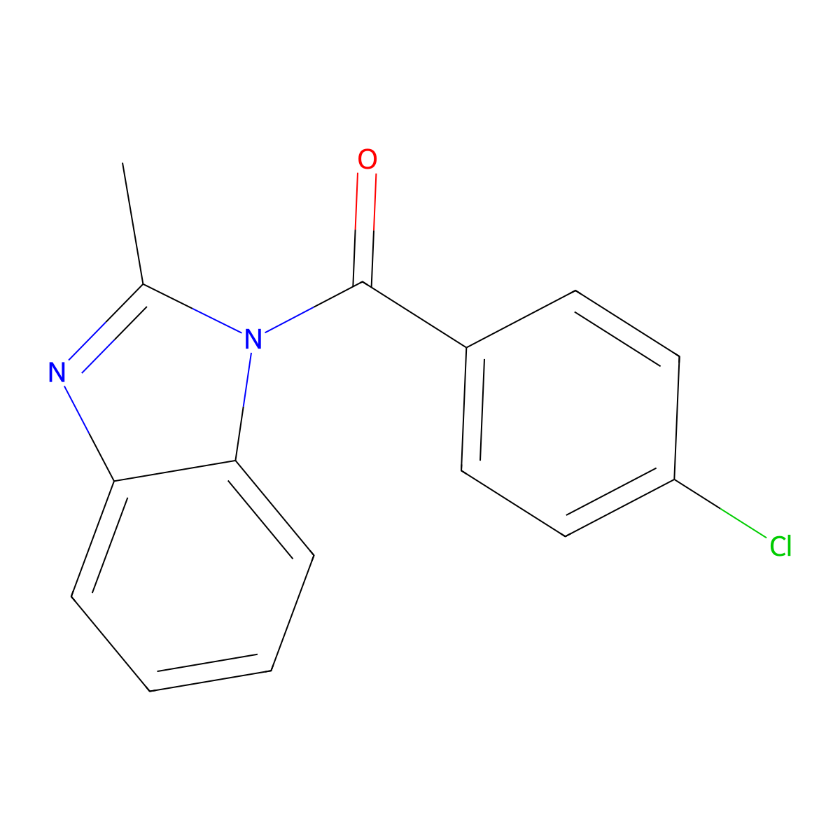 4-Chlorophenyl 2-methylbenzimidazolyl ketone molecular structure, CAS 324050-34-2