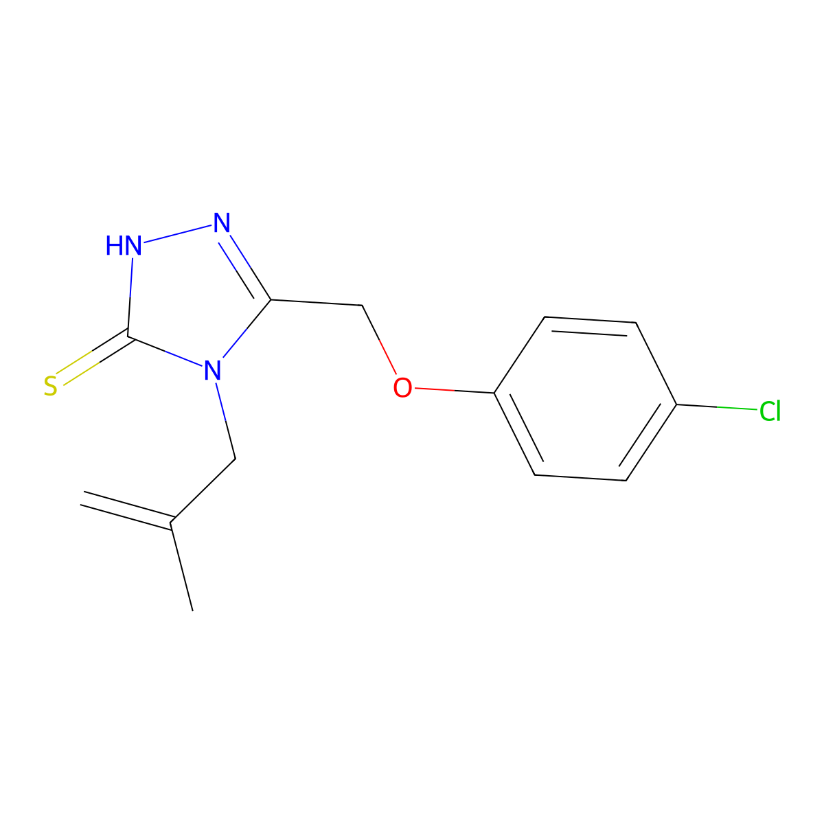 5-(4-chlorophenoxymethyl)-4-(2-methylprop-2-en-1-yl)-4H-1,2,4-triazole-3-thiol molecular structure, CAS 324052-33-7