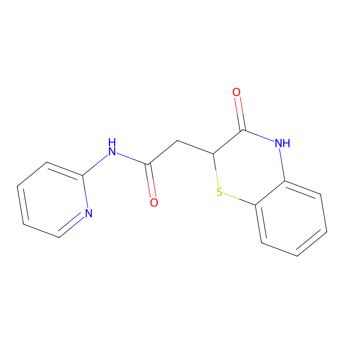 2-(3-oxo-3,4-dihydro-2H-1,4-benzothiazin-2-yl)-N-(pyridin-2-yl)acetamide molecular structure, CAS 324054-61-7