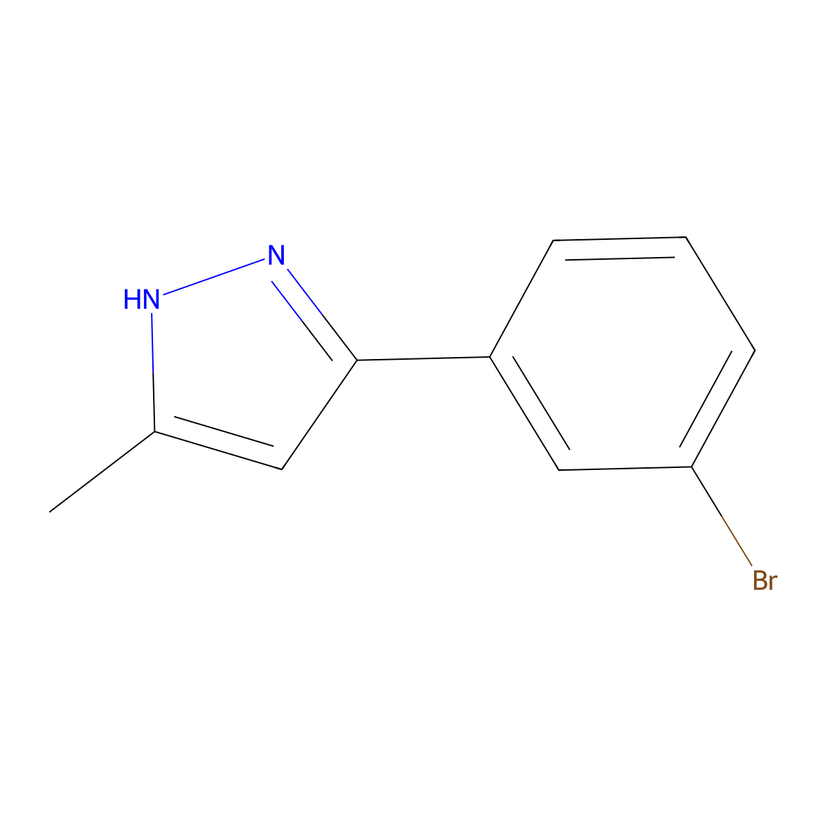 3-(3-Bromophenyl)-5-methyl-1H-pyrazole molecular structure, CAS 324054-75-3