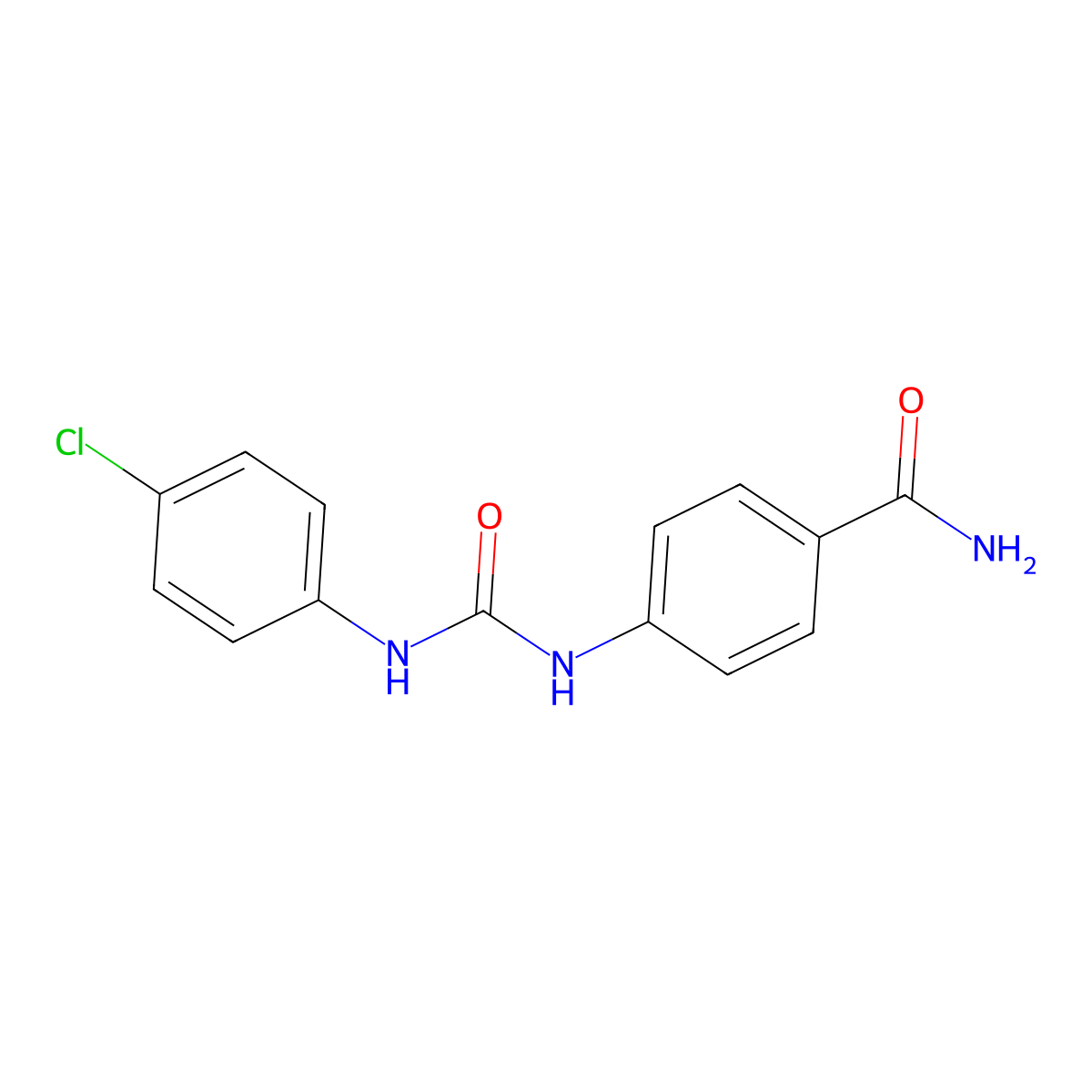 4-{[(4-Chlorophenyl)carbamoyl]amino}benzamide molecular structure, CAS 324054-91-3