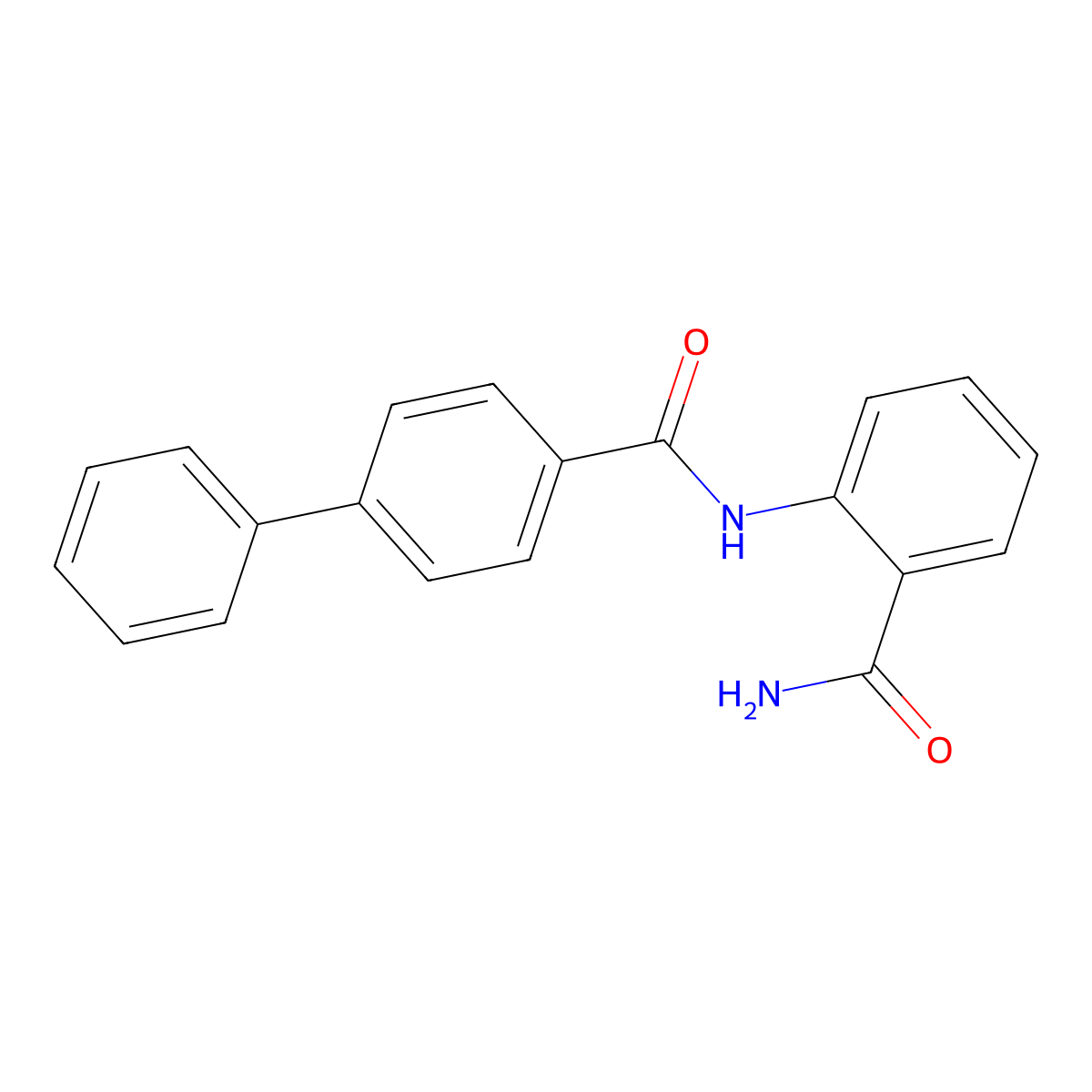 N-[2-(aminocarbonyl)phenyl][1,1'-biphenyl]-4-carboxamide molecular structure, CAS 324054-99-1