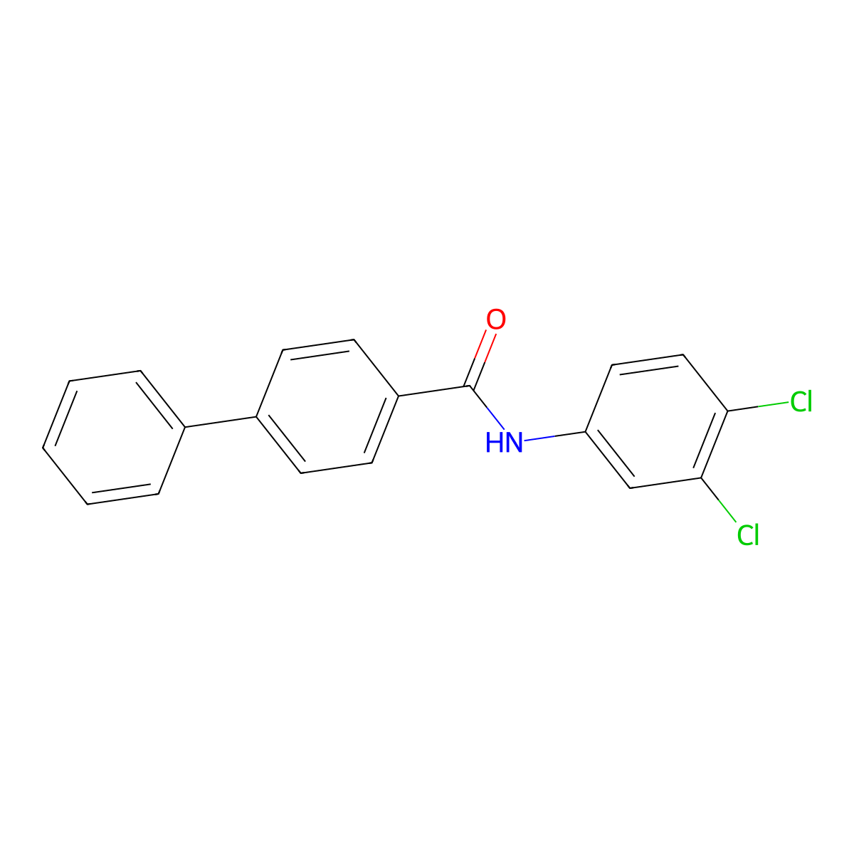 N-(3,4-dichlorophenyl)-4-biphenylcarboxamide molecular structure, CAS 324055-07-4
