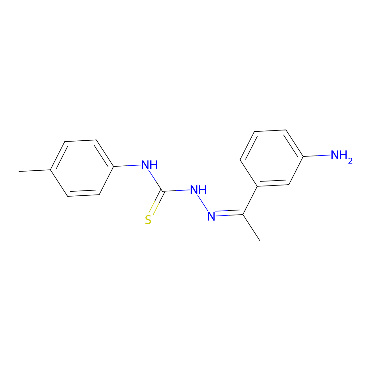 (E)-2-(1-(3-aminophenyl)ethylidene)-N-(p-tolyl)hydrazine-1-carbothioamide molecular structure, CAS 324055-38-1