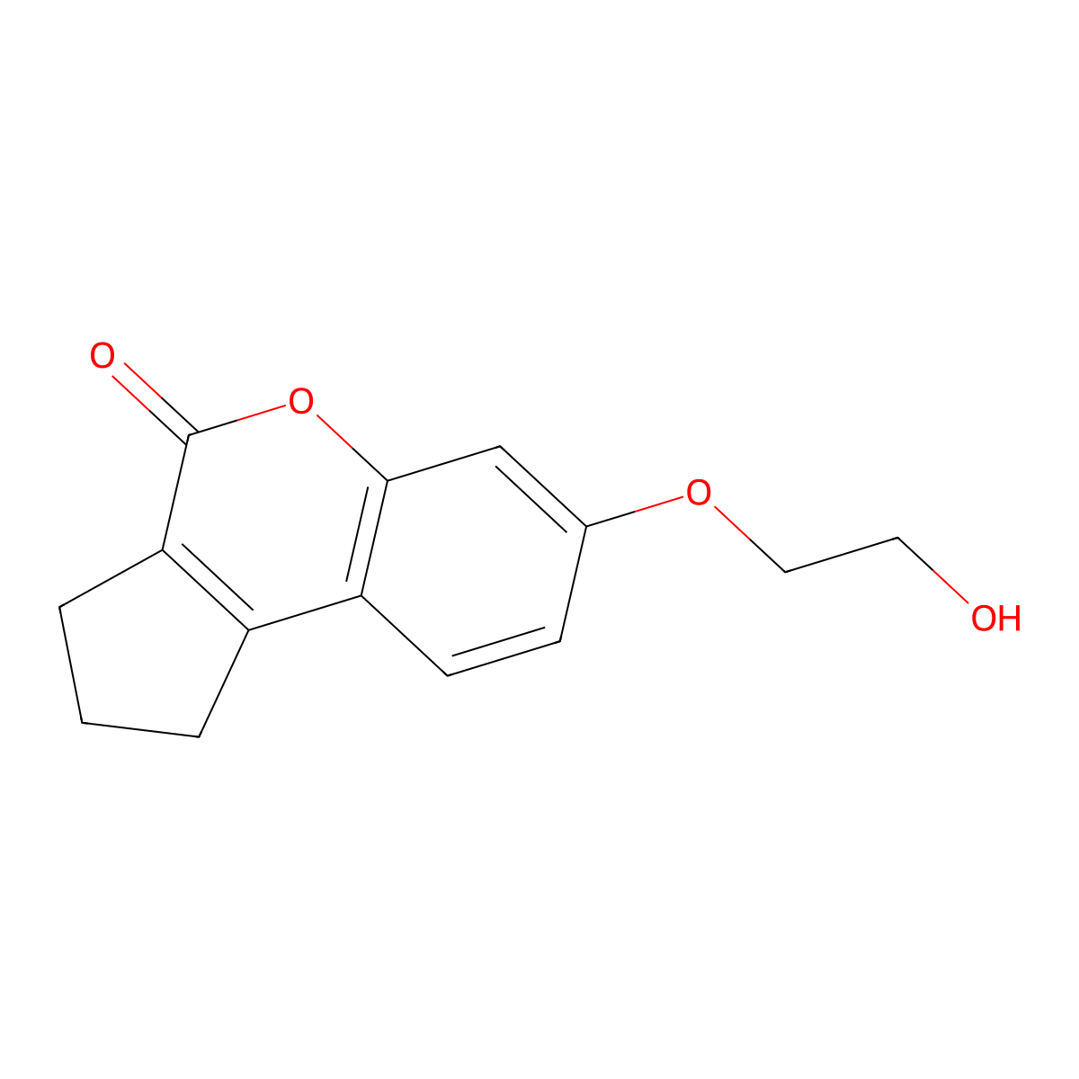 7-(2-hydroxyethoxy)-2,3-dihydrocyclopenta[c]chromen-4(1H)-one molecular structure, CAS 324055-69-8