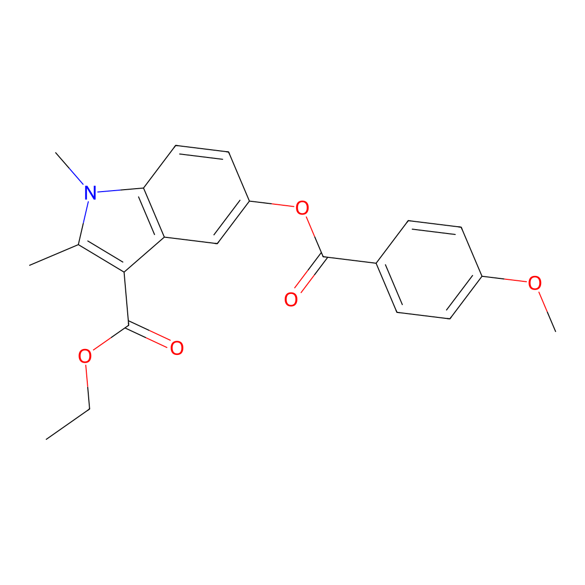 3-(Ethoxycarbonyl)-1,2-dimethylindol-5-yl 4-methoxybenzoate molecular structure, CAS 324055-81-4