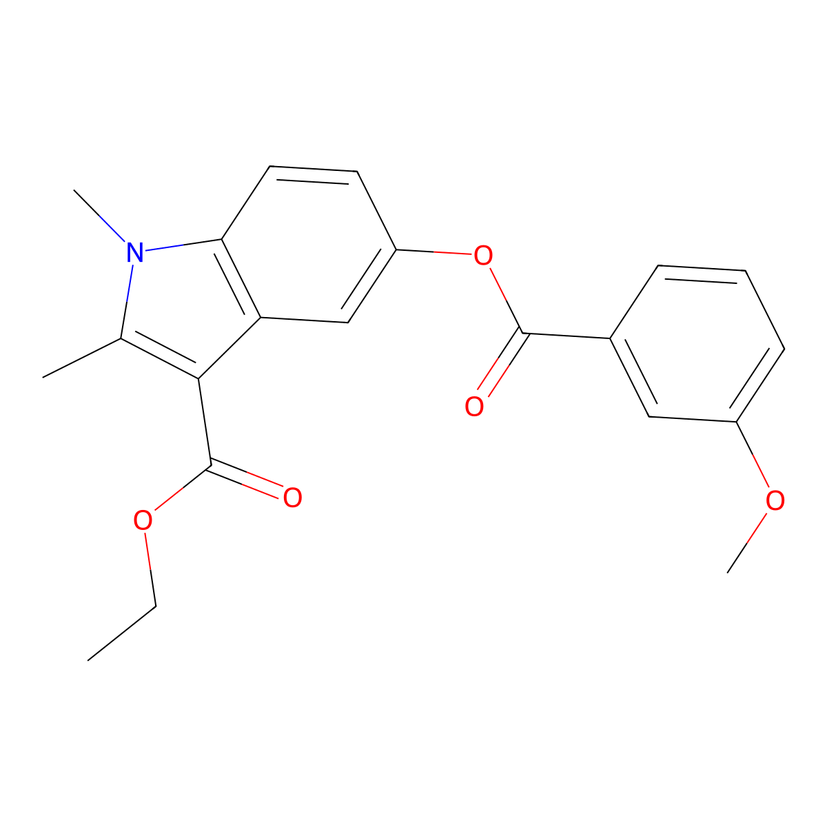 3-(Ethoxycarbonyl)-1,2-dimethylindol-5-yl 3-methoxybenzoate molecular structure, CAS 324055-83-6