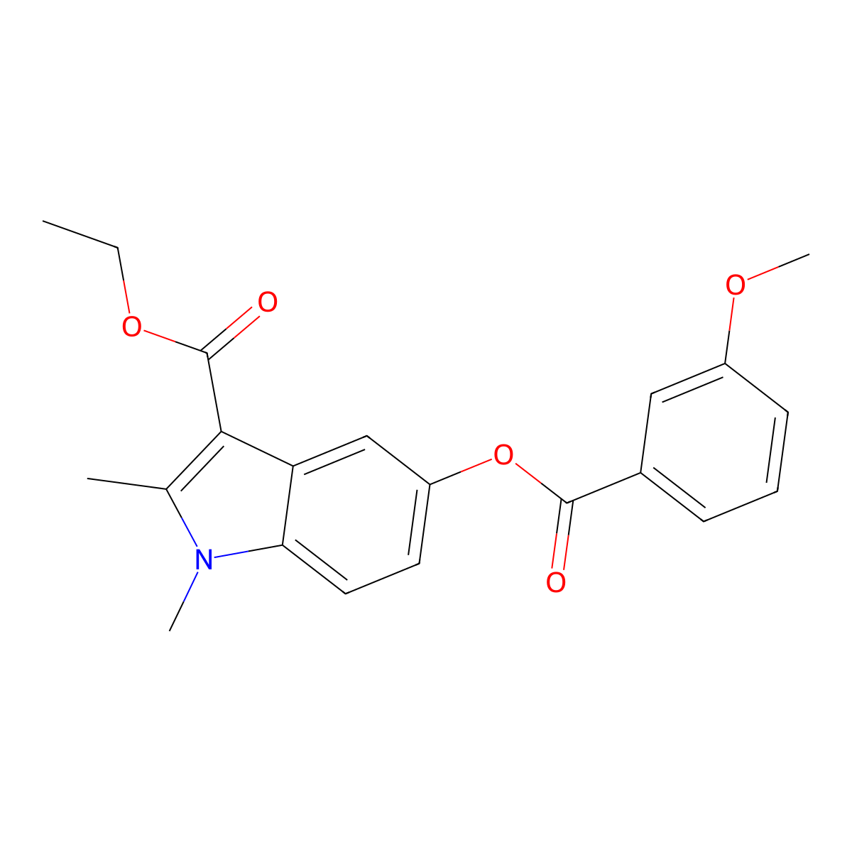 3-(Ethoxycarbonyl)-1,2-dimethylindol-5-yl 3-methoxybenzoate molecular structure, CAS 324055-83-6