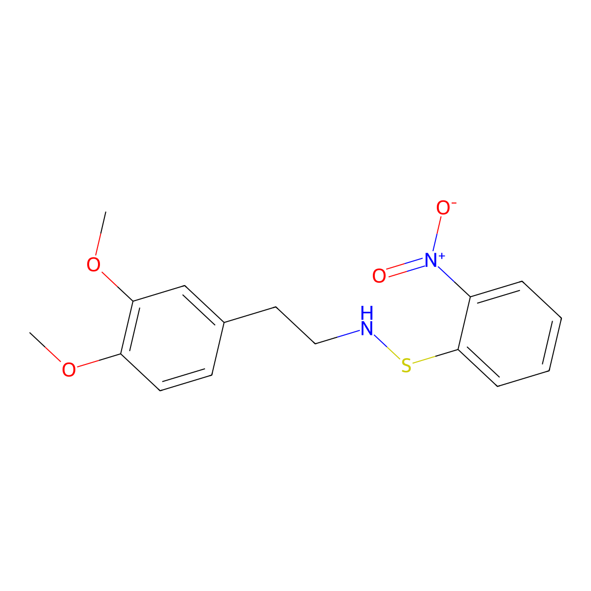 [2-(3,4-Dimethoxyphenyl)ethyl](2-nitrophenylthio)amine molecular structure, CAS 324056-27-1