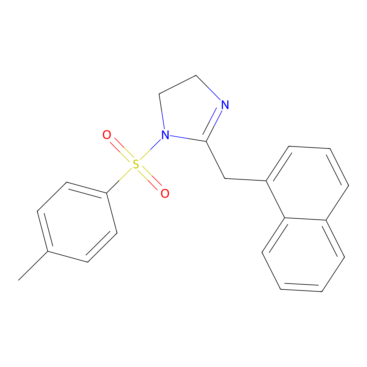 1-(4-methylbenzenesulfonyl)-2-[(naphthalen-1-yl)methyl]-4,5-dihydro-1H-imidazole molecular structure, CAS 324056-42-0