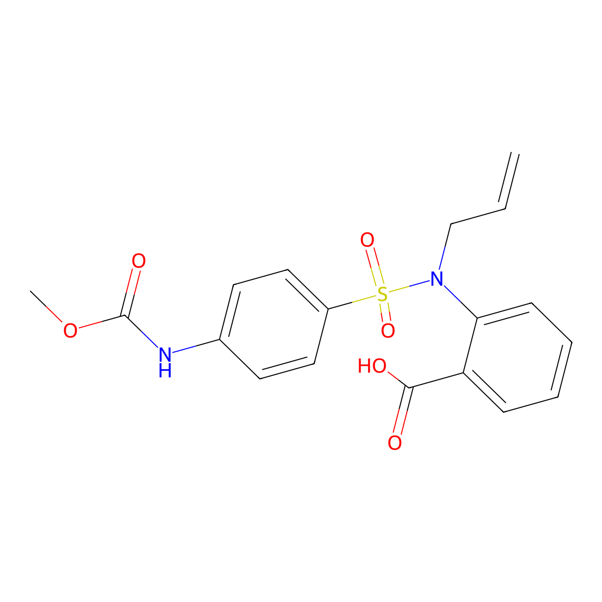 2-[N-(prop-2-en-1-yl)4-[(methoxycarbonyl)amino]benzenesulfonamido]benzoic acid molecular structure, CAS 324057-40-1