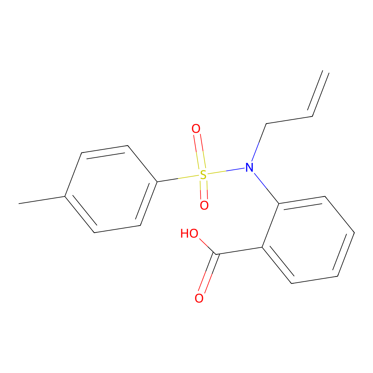 2-[(4-Methylphenyl)sulfonyl-prop-2-enylamino]benzoic acid molecular structure, CAS 324057-41-2