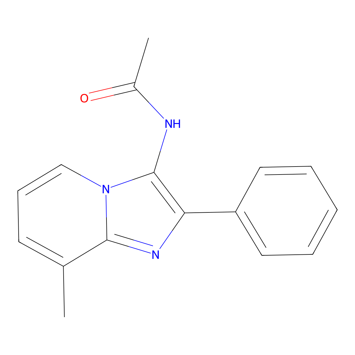 N-(8-methyl-2-phenylimidazo[1,2-a]pyridin-3-yl)acetamide molecular structure, CAS 324058-02-8