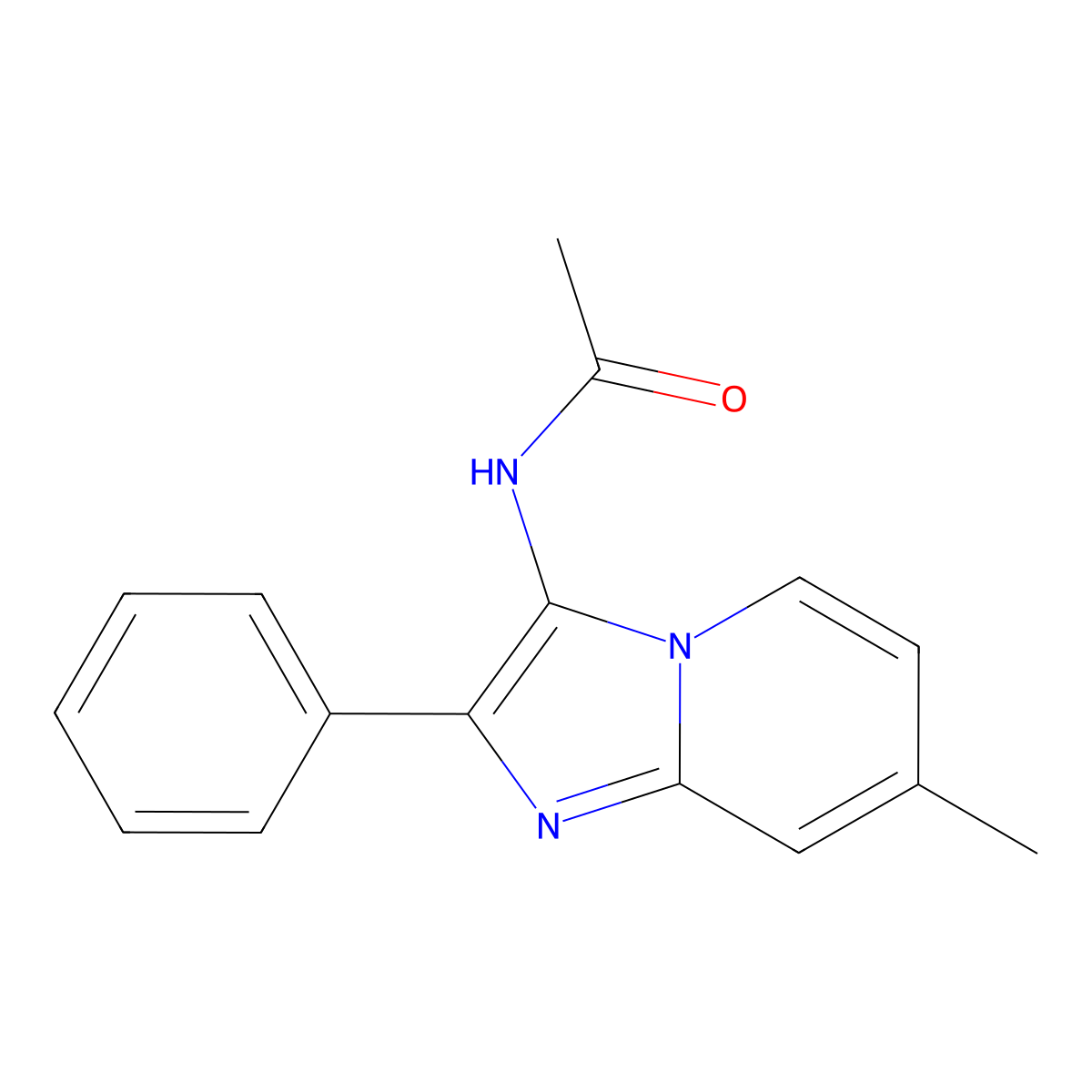 N-(7-methyl-2-phenylimidazo[1,2-a]pyridin-3-yl)acetamide molecular structure, CAS 324058-03-9