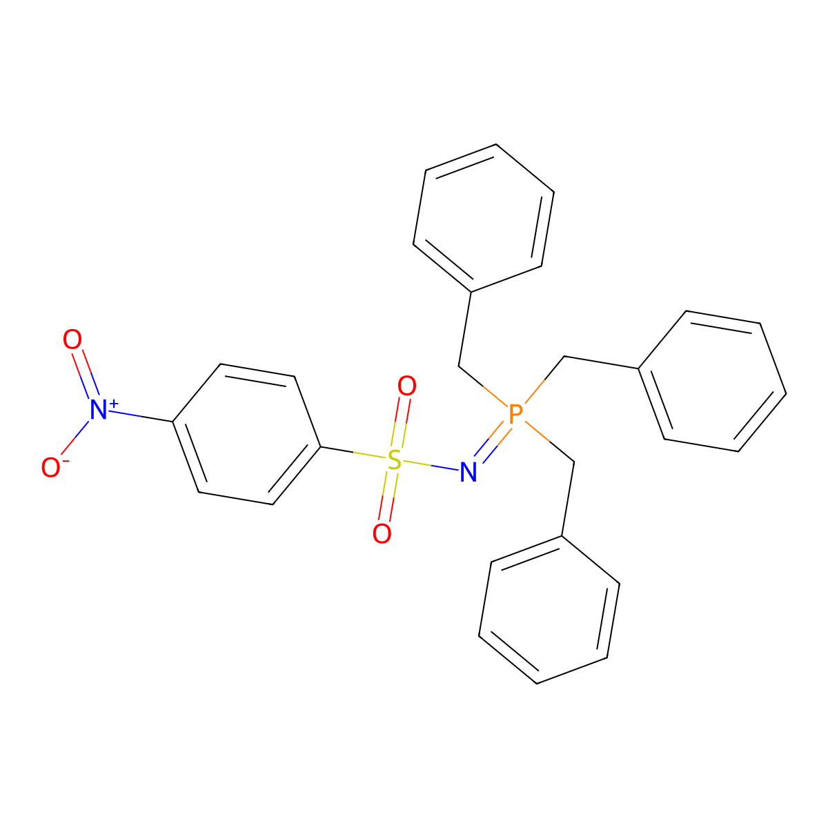 4-nitro-N-(tribenzylphosphoranylidene)benzenesulfonamide molecular structure, CAS 324058-06-2