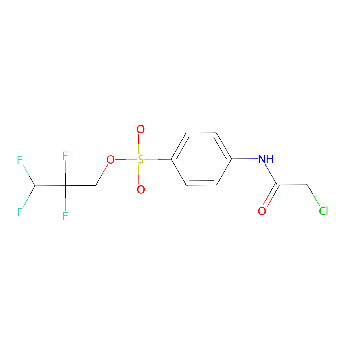 2,2,3,3-Tetrafluoropropyl 4-((chloroacetyl)amino)benzenesulfonate molecular structure, CAS 324058-16-4