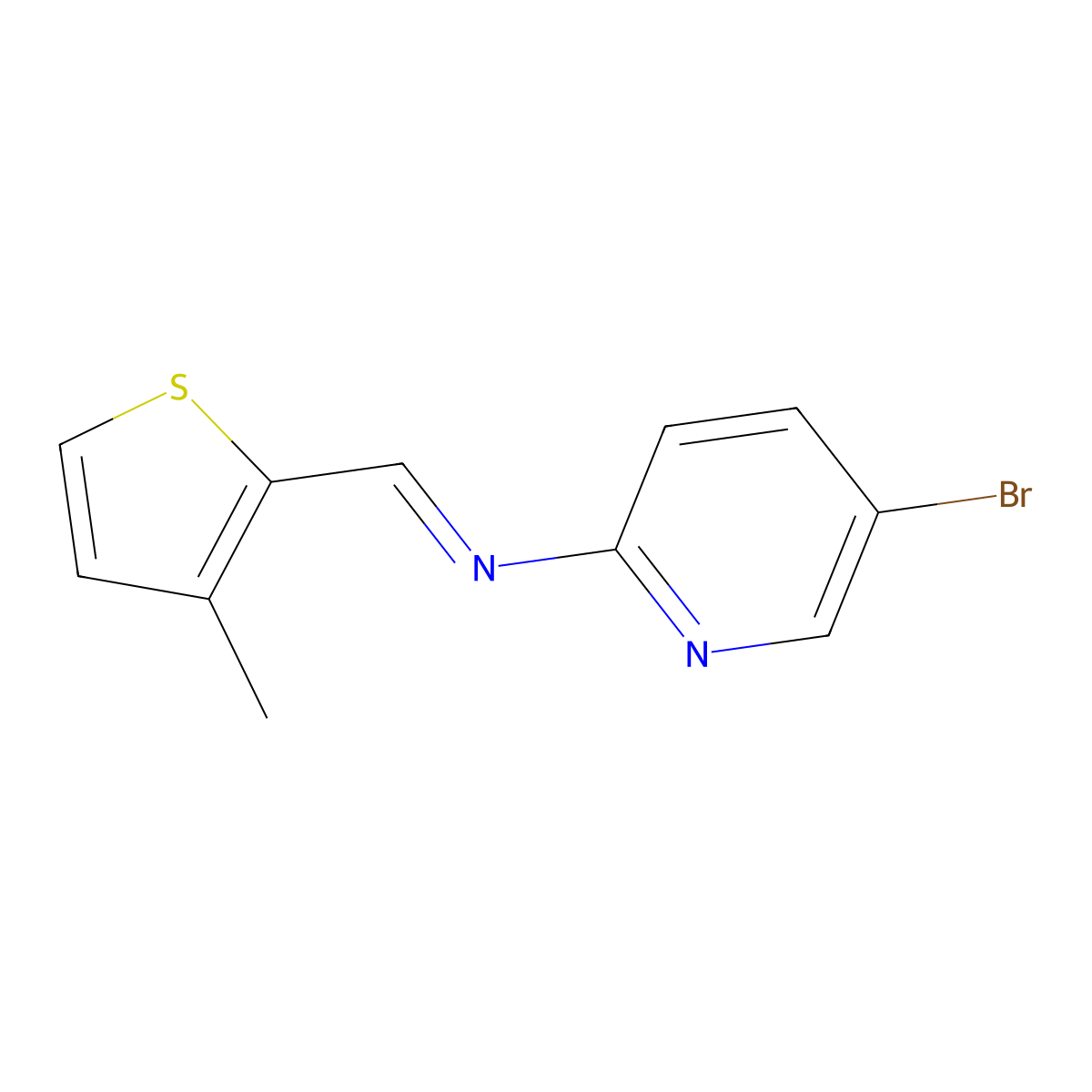 N-(5-bromopyridin-2-yl)-1-(3-methylthiophen-2-yl)methanimine molecular structure, CAS 324058-73-3