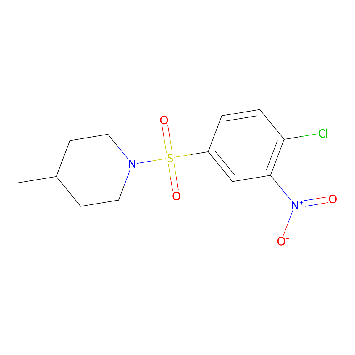 1-(4-Chloro-3-nitrobenzenesulfonyl)-4-methylpiperidine molecular structure, CAS 324058-76-6