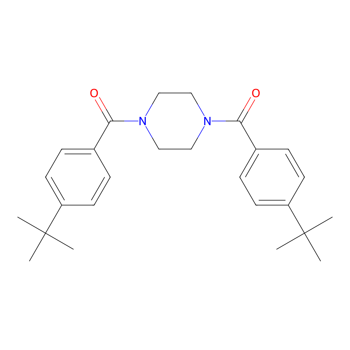 1,4-Bis(4-tert-butylbenzoyl)piperazine molecular structure, CAS 324058-77-7