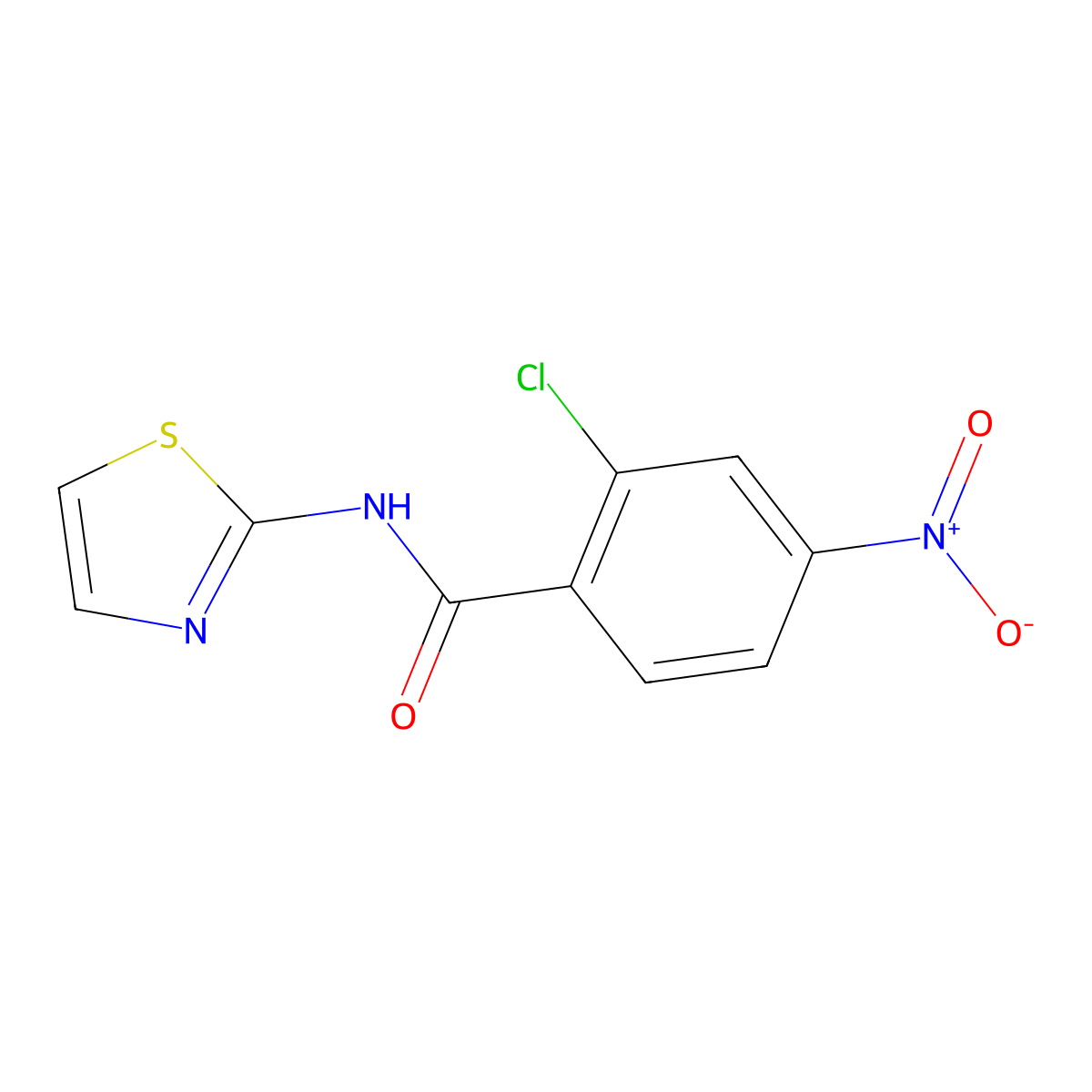2-chloro-4-nitro-N-(1,3-thiazol-2-yl)benzamide molecular structure, CAS 324058-89-1