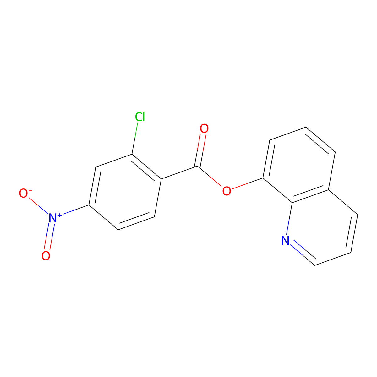 Quinolin-8-yl 2-chloro-4-nitrobenzoate molecular structure, CAS 324058-90-4