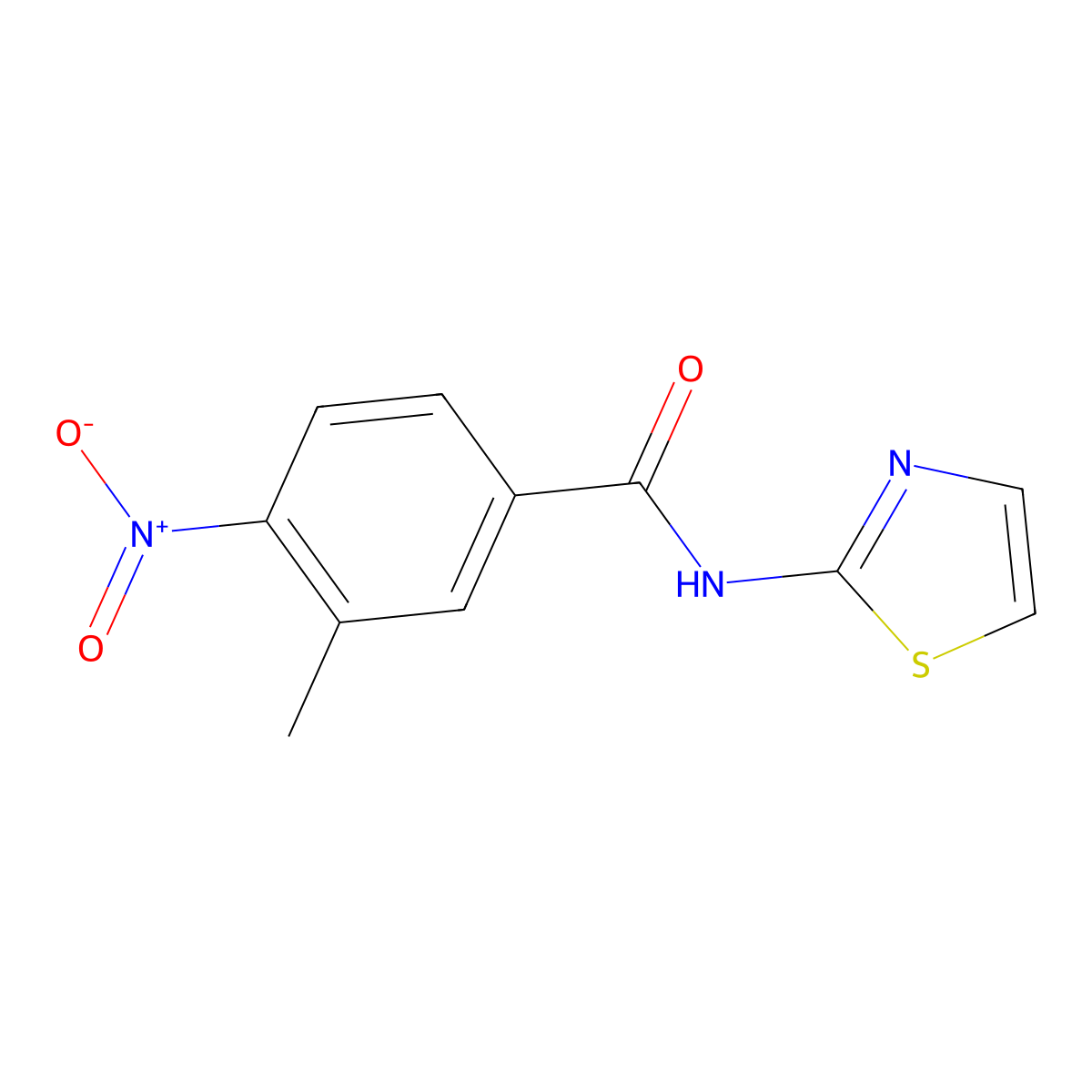 4-Nitro-3-methyl-N-thiazol-2-yl-benzamide molecular structure, CAS 324058-94-8